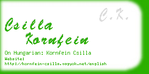 csilla kornfein business card